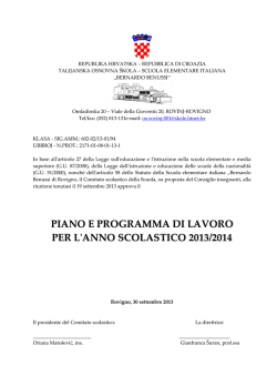 godi&scaron;nji plan i program rada za &scaron;kolsku 2009