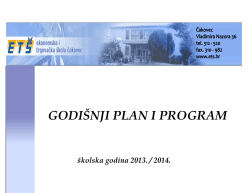 GODI&Scaron;NJI PLAN I PROGRAM - Ekonomska i trgovačka &scaron;kola Čakovec