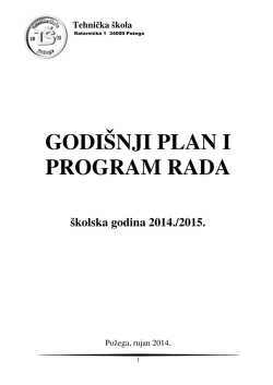 GODI&Scaron;NJI PLAN I PROGRAM RADA