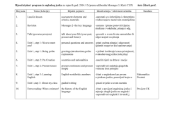 Mjesečni plan i program iz engleskog jezika za rujan &scaron;k.god. 2014