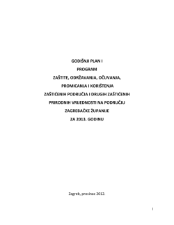 GODI&Scaron;NJI PLAN I PROGRAM - JU Zeleni prsten Zagrebačke županije