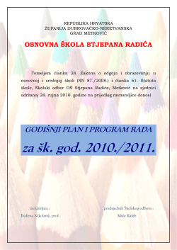 Godi&scaron;nji plan - O&Scaron; Stjepana Radića
