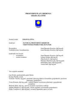 Preuzmite dokumentaciju za PROSTORNI PLAN