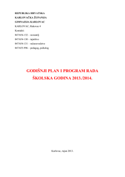 GODI&Scaron;NJI PLAN I PROGRAM RADA &Scaron;KOLSKA GODINA 2013./2014.