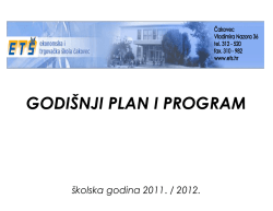GODI&Scaron;NJI PLAN I PROGRAM - Ekonomska i trgovačka &scaron;kola Čakovec