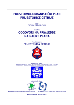 prostorno-urbanistički plan prijestonice cetinje