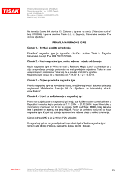 PRAVILA NAGRADNE IGRE