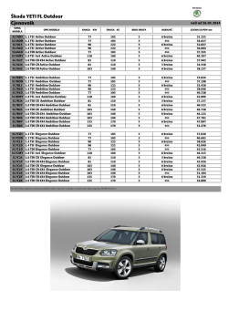 &Scaron;koda YETI FL Outdoor Cjenovnik