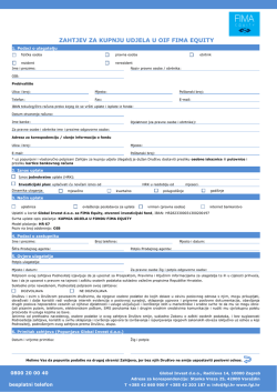 Zahtjev za kupnju - FIMA Global Invest