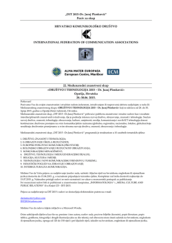 Poziv na skup DIT2015-Dr.Juraj Plenkovic