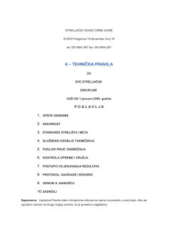 ISSF Tehnicka Pravila - Streljacki Savez Crne Gore