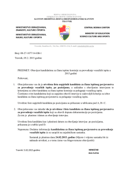 A i B) Kandidatima za člana ispitnog povjerenstva u ispitima za