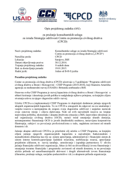 Opis projektnog zadatka (OPZ) za pružanje