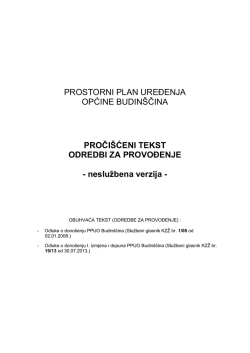 PROSTORNI PLAN UREĐENJA OPĆINE BUDIN&Scaron;ČINA