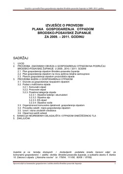 Izvje&scaron;će o provedbi Plana gospodarenja otpadom Brodsko