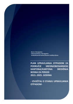 PLAN UPRAVLJANJA OTPADOM ZA PODRUČJE