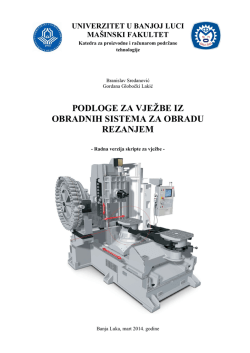 podloge za vježbe iz obradnih sistema za obradu rezanjem