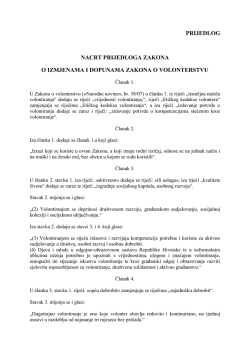 Nacrt Prijedloga Zakona o izmjenama i dopunama Zakona o