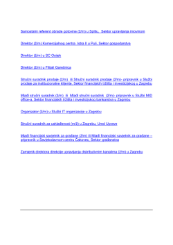 Samostalni referent obrade gotovine (ž/m) u Splitu, Sektor