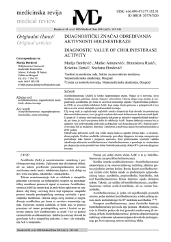 DIJAGNOSTIČKI ZNAČAJ ODREĐIVANJA