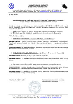 28-14 odluke komisije - Rukometni Savez Crne Gore