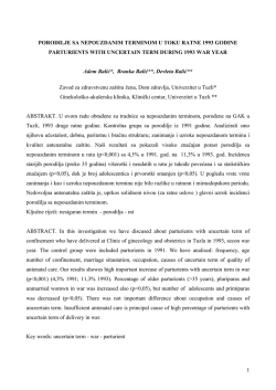 PORODILJE SA NEPOUZDANIM TERMINOM U TOKU