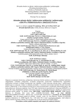 Aktualna pitanja dječje i adolescentne psihijatrije i psihoterapije