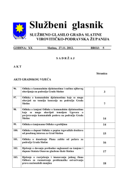 Službeni glasnik SLUŽBENO GLASILO GRADA