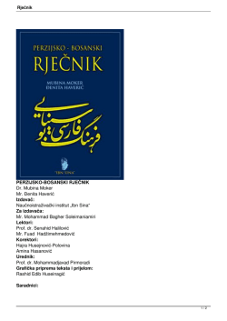 PERZIJSKO-BOSANSKI RJEČNIK Dr. Mubina Moker Mr