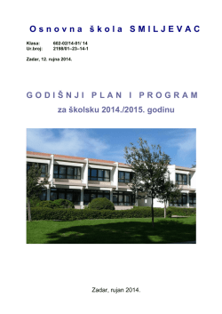 Godi&scaron;nji plan i program O&Scaron; Smiljevac