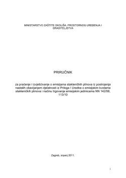 PRIRUČNIK za praćenje i izvje&scaron;ćivanje o emisijama