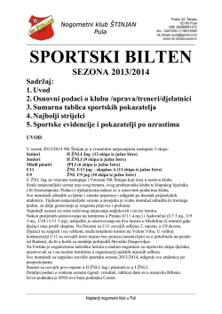 SPORTSKI BILTEN - NK &Scaron;tinjan Pula