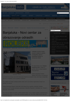 Banjaluka - Novi centar za obrazovanje odraslih