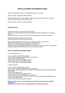 UPUTE ZA IZRADU DIPLOMSKOG RADA