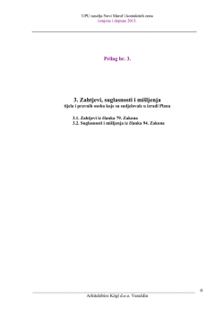 3. Zahtjevi, suglasnosti i mi&scaron;ljenja