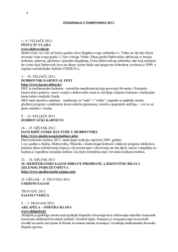 DOGAĐANJA U DUBROVNIKU 2013