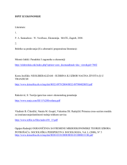 ISPIT IZ EKONOMIJE Literatura: 1. P. A. Samuelson