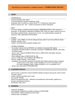 SPECIFIKACIJA STANDARDA I OPREME STANOVA