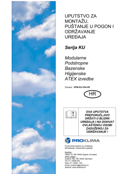 UPUTSTVO ZA MONTAŽU, PU&Scaron;TANJE U POGON I