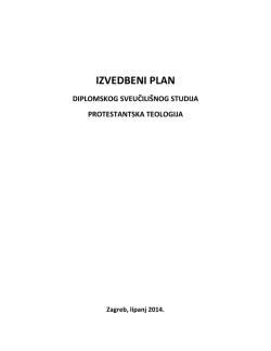 IZVEDBENI PLAN - Teolo&scaron;ki fakultet "Matija Vlačić Ilirik"