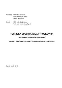 TEHNIČKA SPECIFIKACIJA / TRO&Scaron;KOVNIK