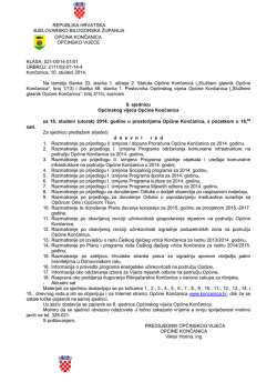 Saziv za 9. sjednicu općinskog vijeća Općine Končanica