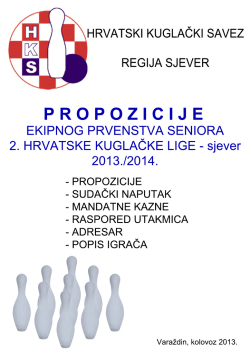 Propozicije 2. HKLS - Kuglački savez Varaždinske Županije