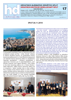 SPLIT 26.11.2010 - Hrvatsko Njemacko Drustvo Split