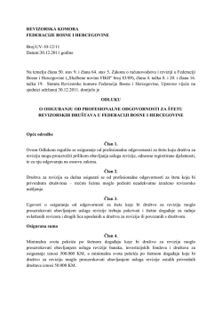 Odluka o osiguranju od profesionalne odgovornosti za &scaron;tetu