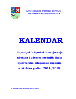 kalendar sš - Savez školskih športskih društava Bjelovarsko