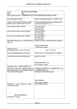 SPLITSKO-DALMATINSKA BOL Naziv prostornog plana