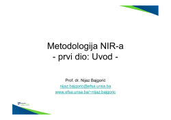 Metodologija NIR-a - prvi dio: Uvod -