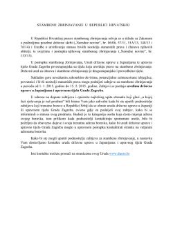 STAMBENO ZBRINJAVANJE U REPUBLICI HRVATSKOJ U