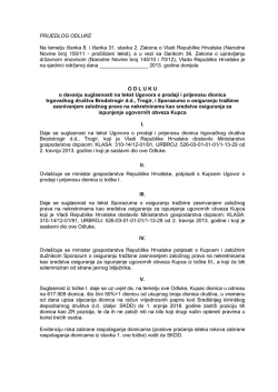 suglasnost na tekst Ugovora o prodaji i prijenosu dionica